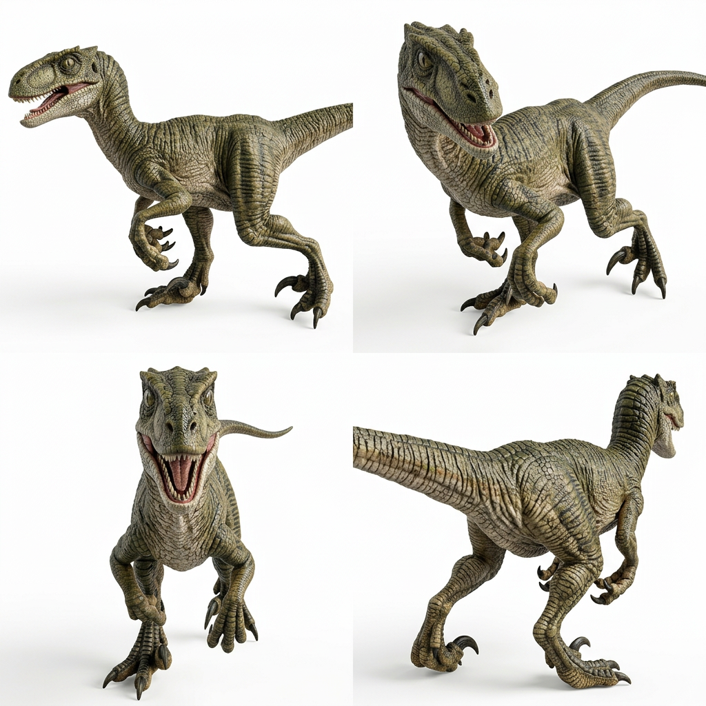Velociraptor 3D Model – Dinosaur Sculpture | PLA / Smooth Nylon | Detailed Prehistoric Display Model | 130mm Collectible