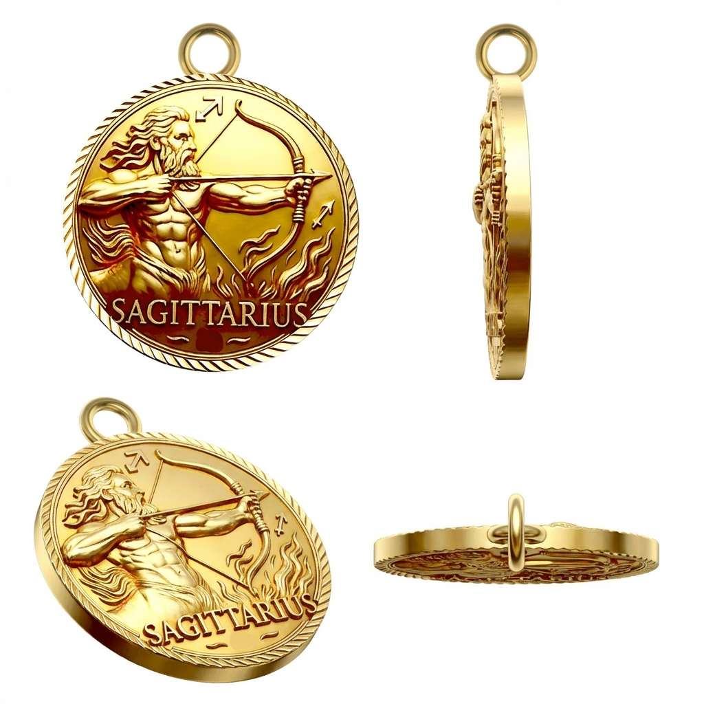 Sagittarius Zodiac Pendant Necklace 925 Sterling Silver Astrology Charm 20x23mm Lightweight Horoscope Jewelry Gift