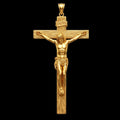 Jesus on the Cross Pendant with INRI – 3D Crucifix Necklace in Gold or Sterling Silver, Faith Religious Jewelry