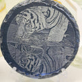 Tiger Drinking Water Slate Coaster | Wildlife Tiger Reflection Coaster | Animal Art Natural Slate | Gift for Animal Lovers