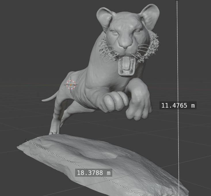 Tiger Attack Statue 3D STL | Digital Download | 3D Printable Big Cat