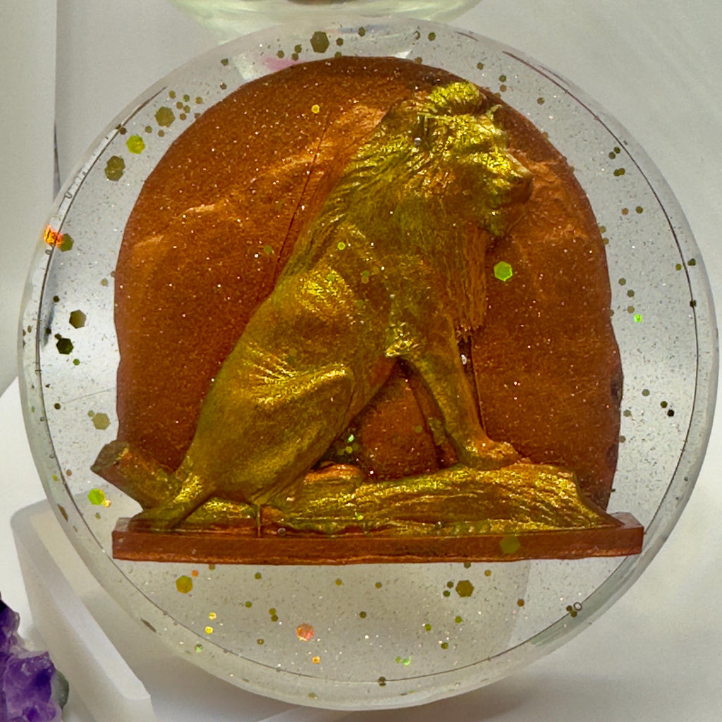 3D Lion Resin Coaster – Handmade Lion Lover Gift, Wildlife Decor, Safari Animal Accessory