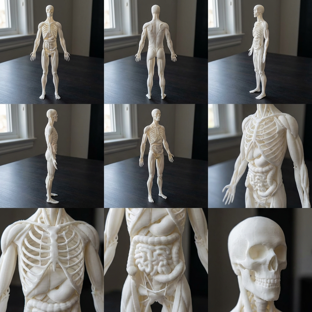 Human Anatomy Model 3D Print – Skeleton & Organs Figure | Educational Medical Model | PLA Nylon Resin | Desk Decor | Anatomy Gift