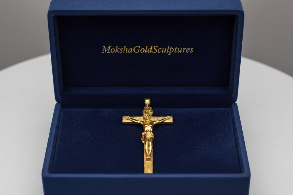 INRI Jesus Crucifix Pendant | Sterling Silver & Brass | Catholic Christian Jewelry | 25mm