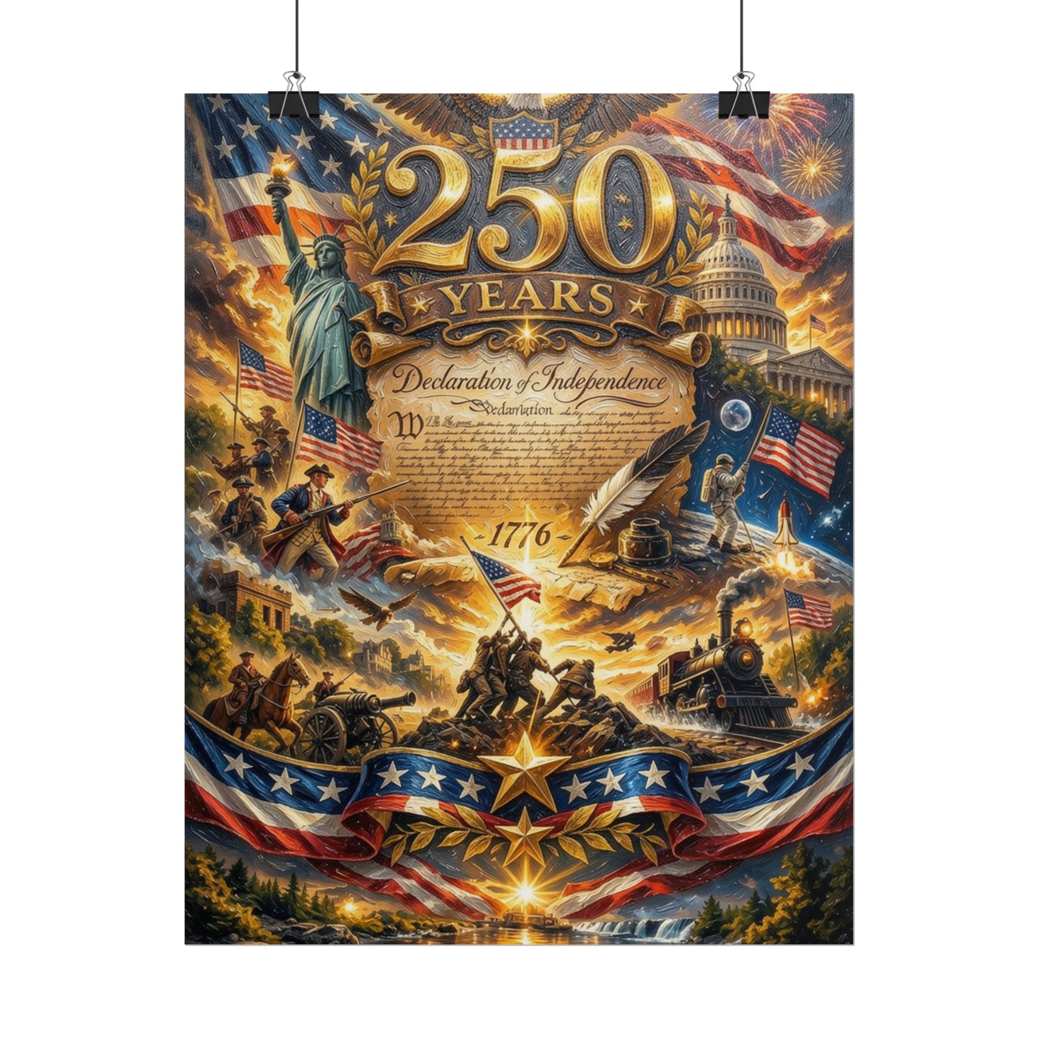 Patriotic 250 Years Declaration of Independence Poster