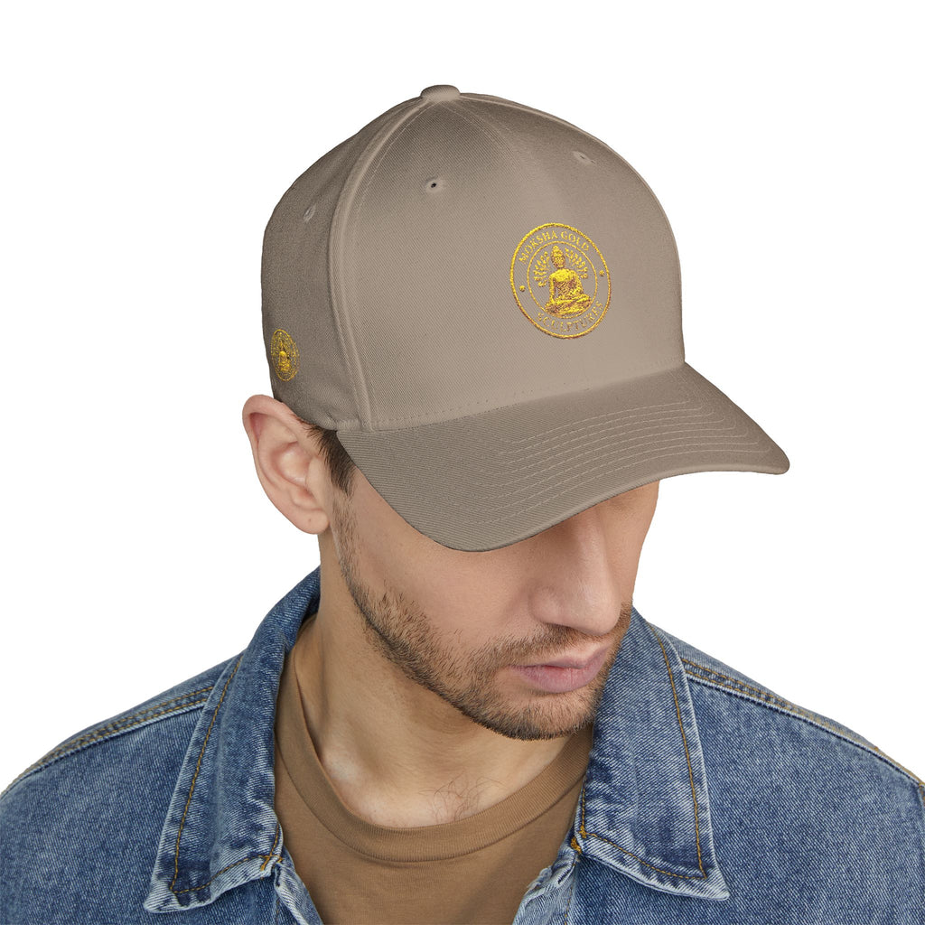 Embroidered Gold Buddha Seal Cap