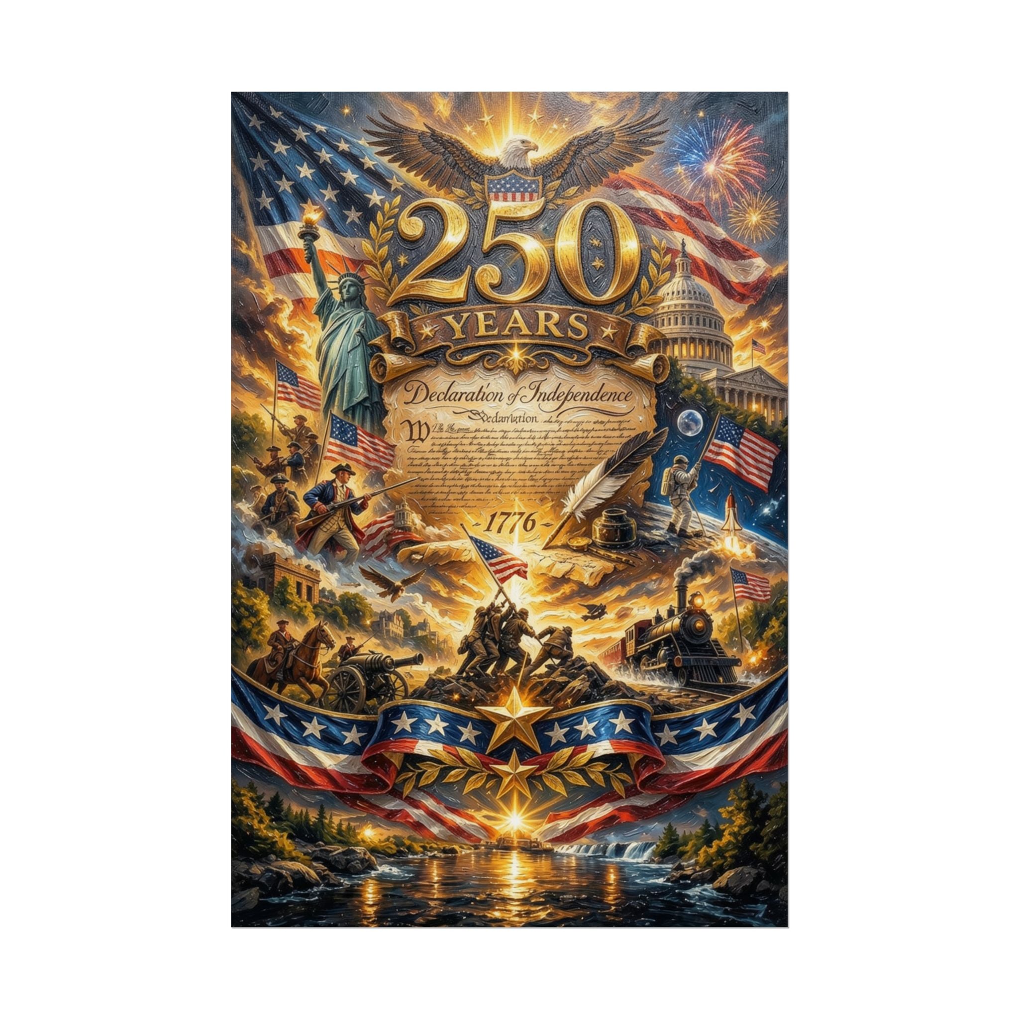 Patriotic 250 Years Declaration of Independence Poster