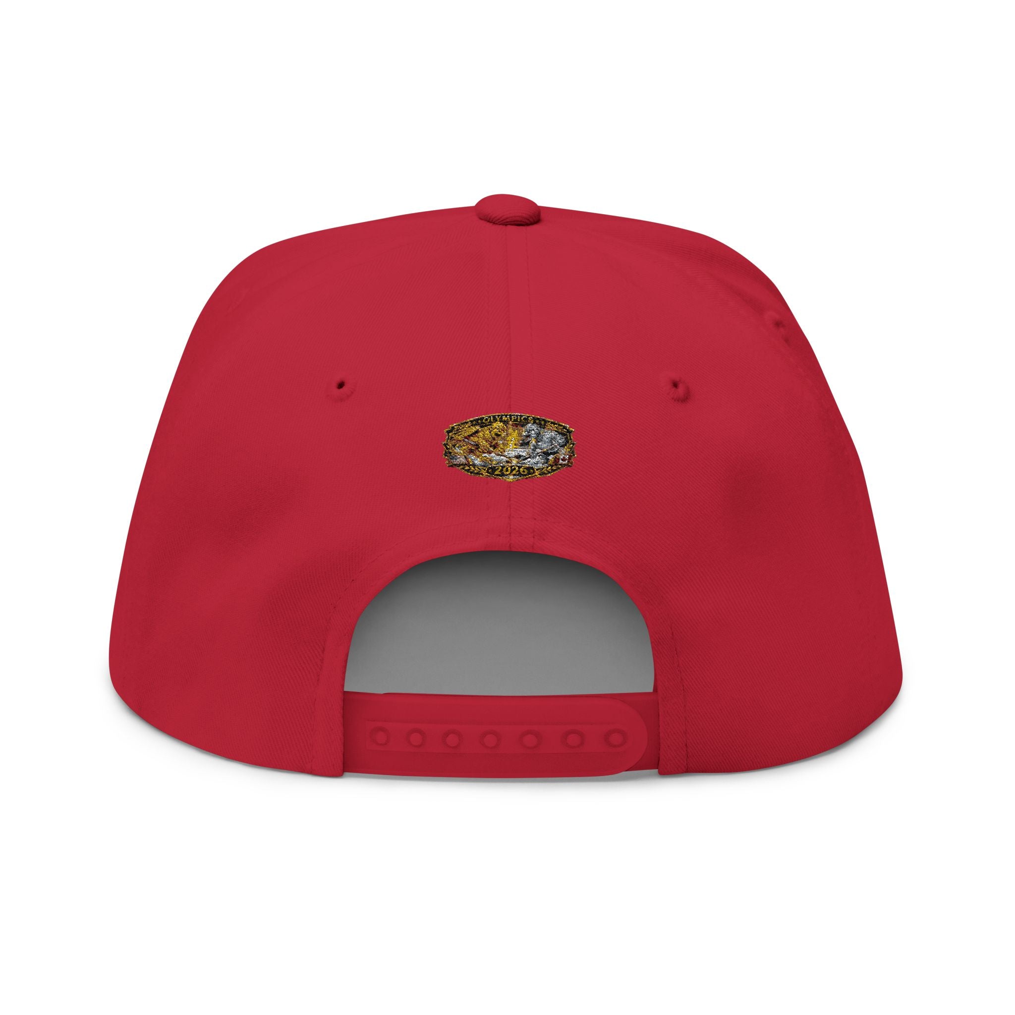 Embroidered 2020 Olympics Flat Bill Cap — Gold Laurel Athlete Patch