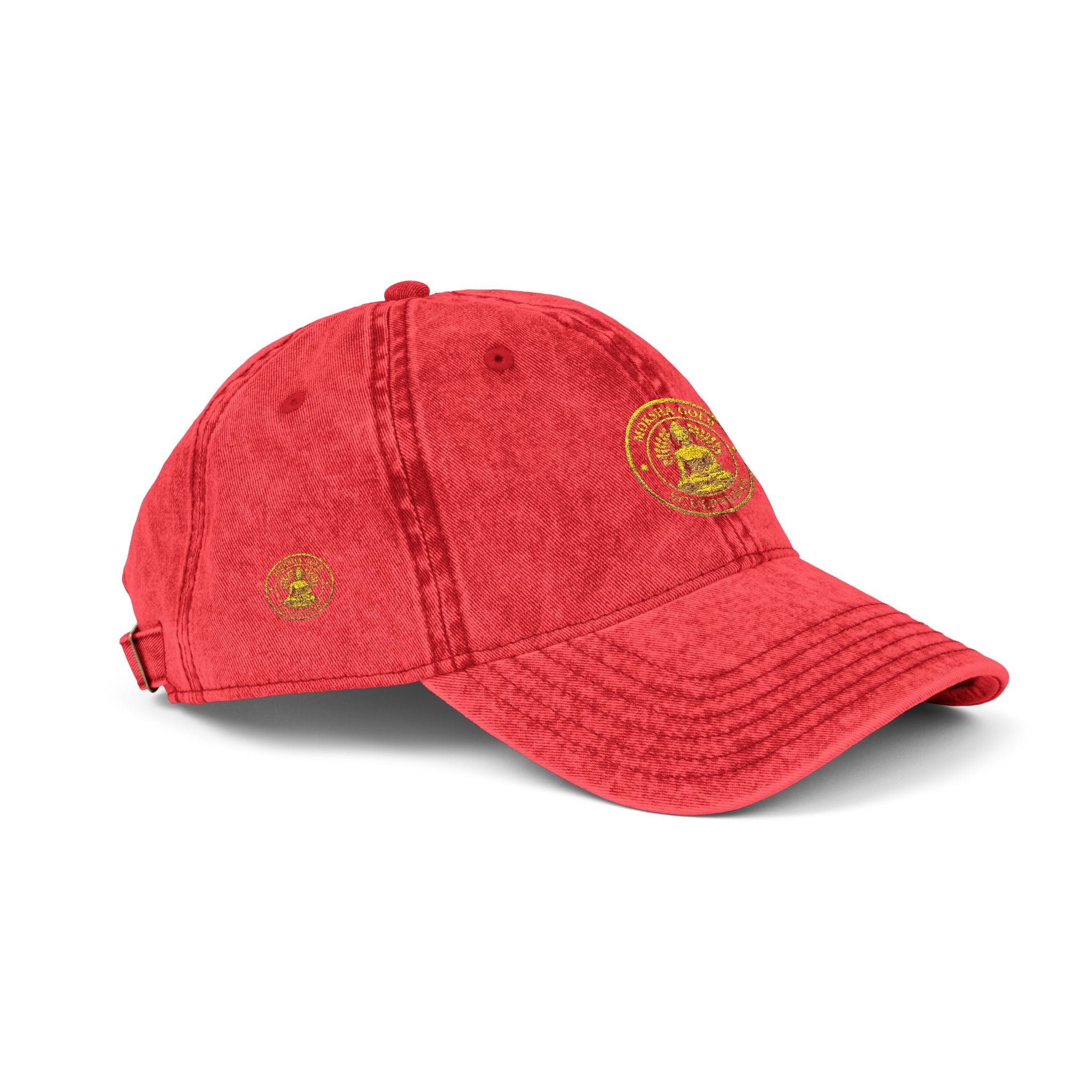 Vintage Embroidered Cap – Gold Seal Logo Hat