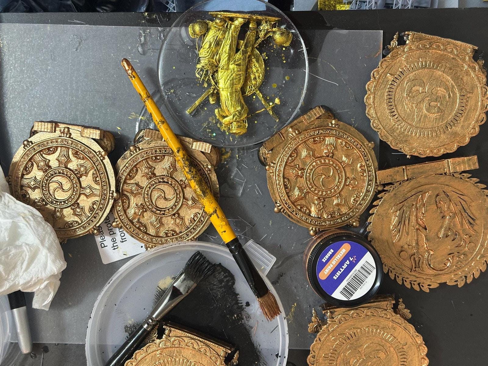 Golden Mermaid Resin Coaster – Ocean Elegance with Fish & Seaweed