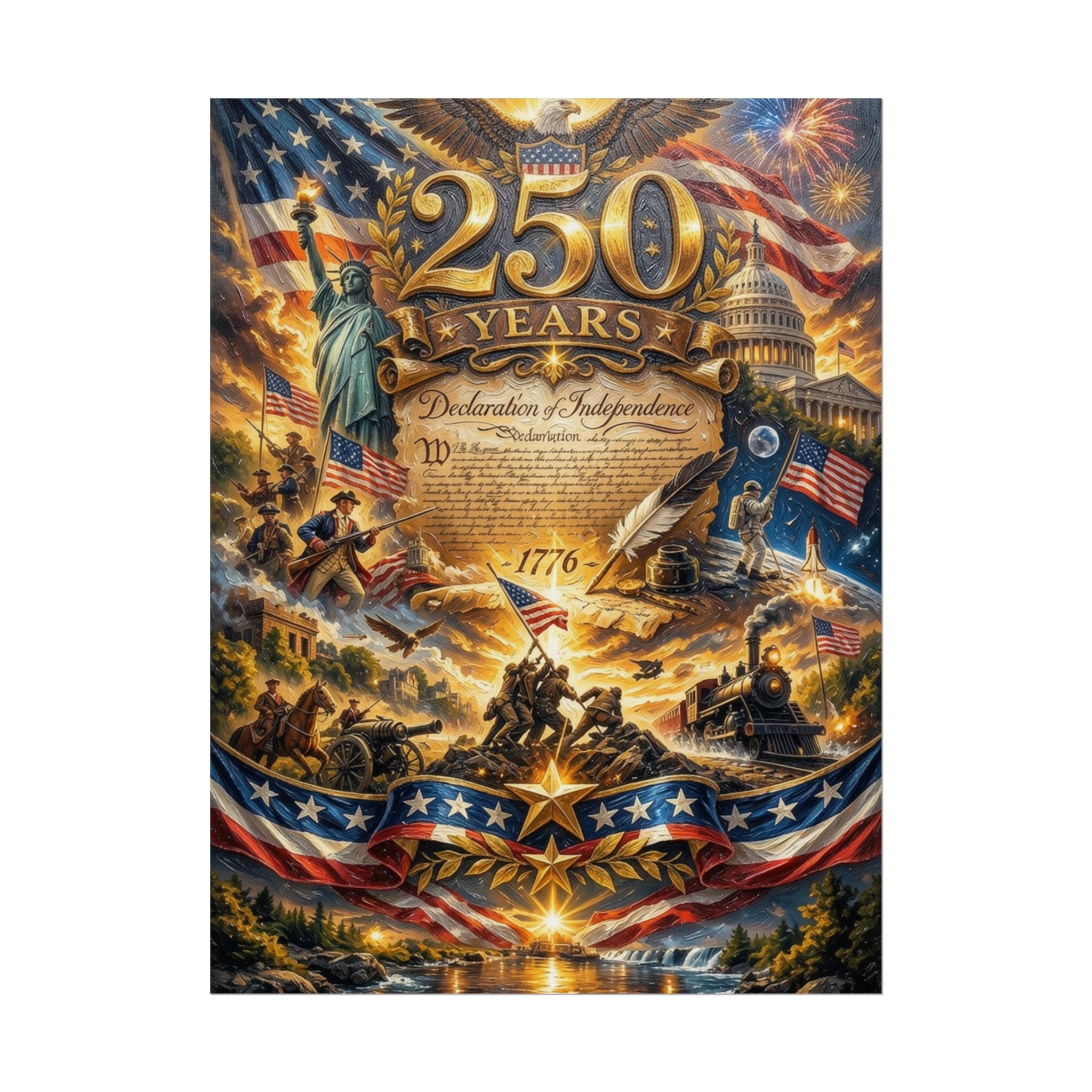 Patriotic 250 Years Declaration of Independence Poster