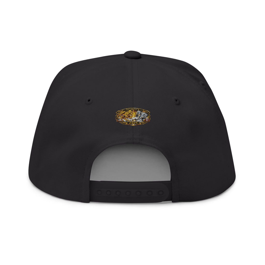Embroidered 2020 Olympics Flat Bill Cap — Gold Laurel Athlete Patch