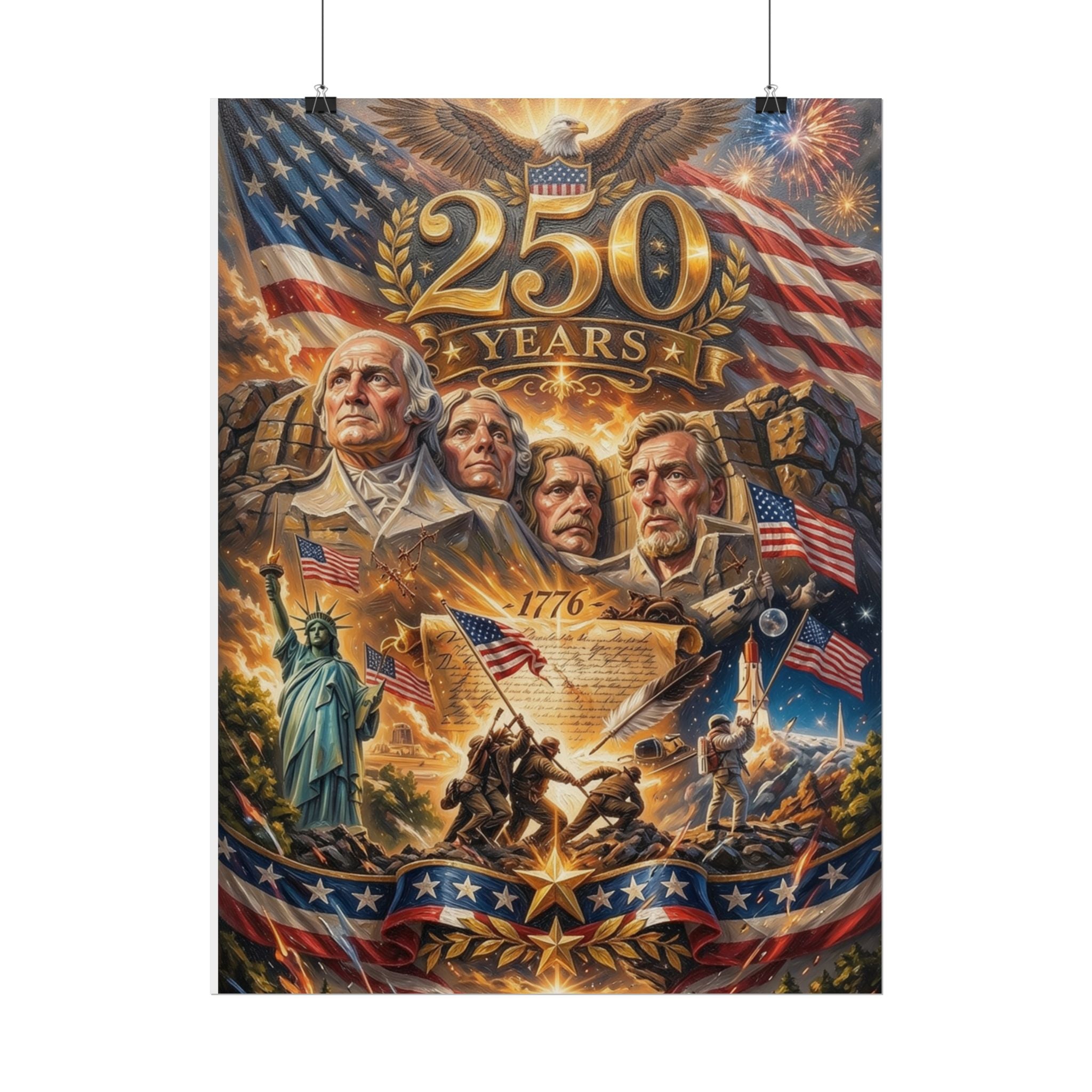Patriotic 250 Years Declaration of Independence Poster