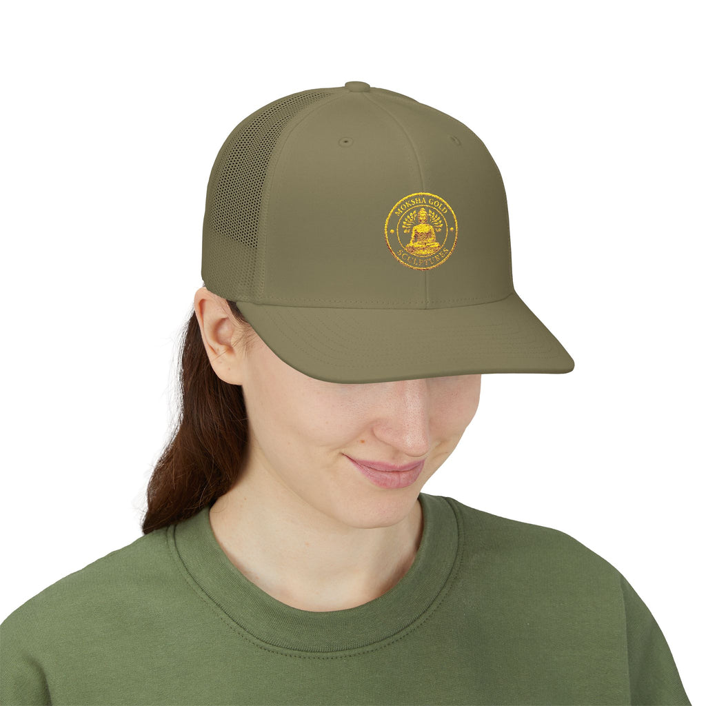 Embroidered Trucker Cap — Gold Seal Logo Snapback