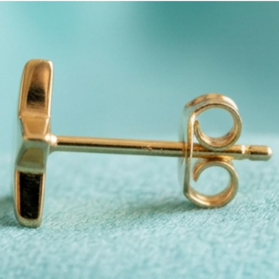 Star Stud Earrings Yellow Gold Rose Gold White Gold Minimalist Unisex Jewelry 12mm