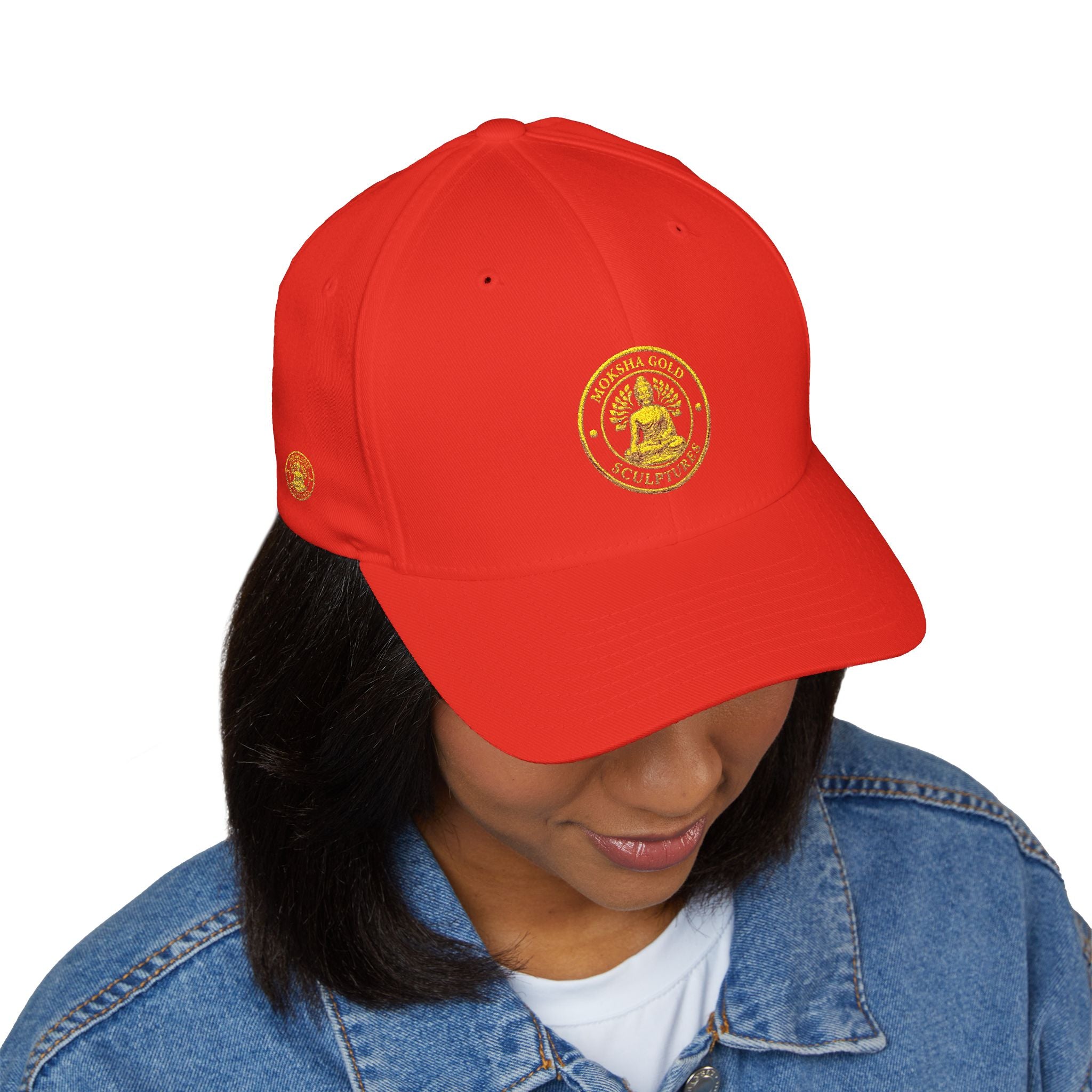 Embroidered Gold Buddha Seal Cap