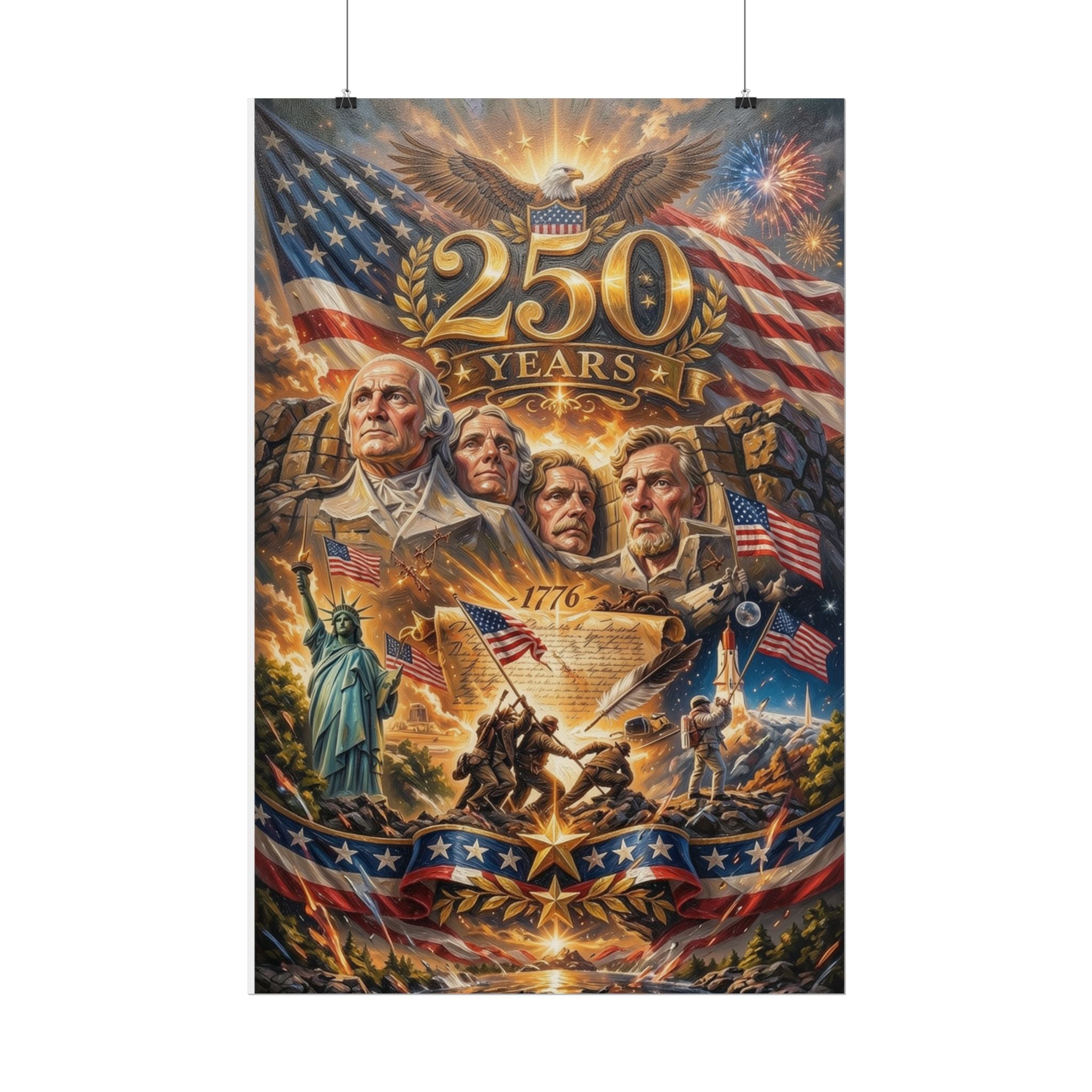 Patriotic 250 Years Declaration of Independence Poster