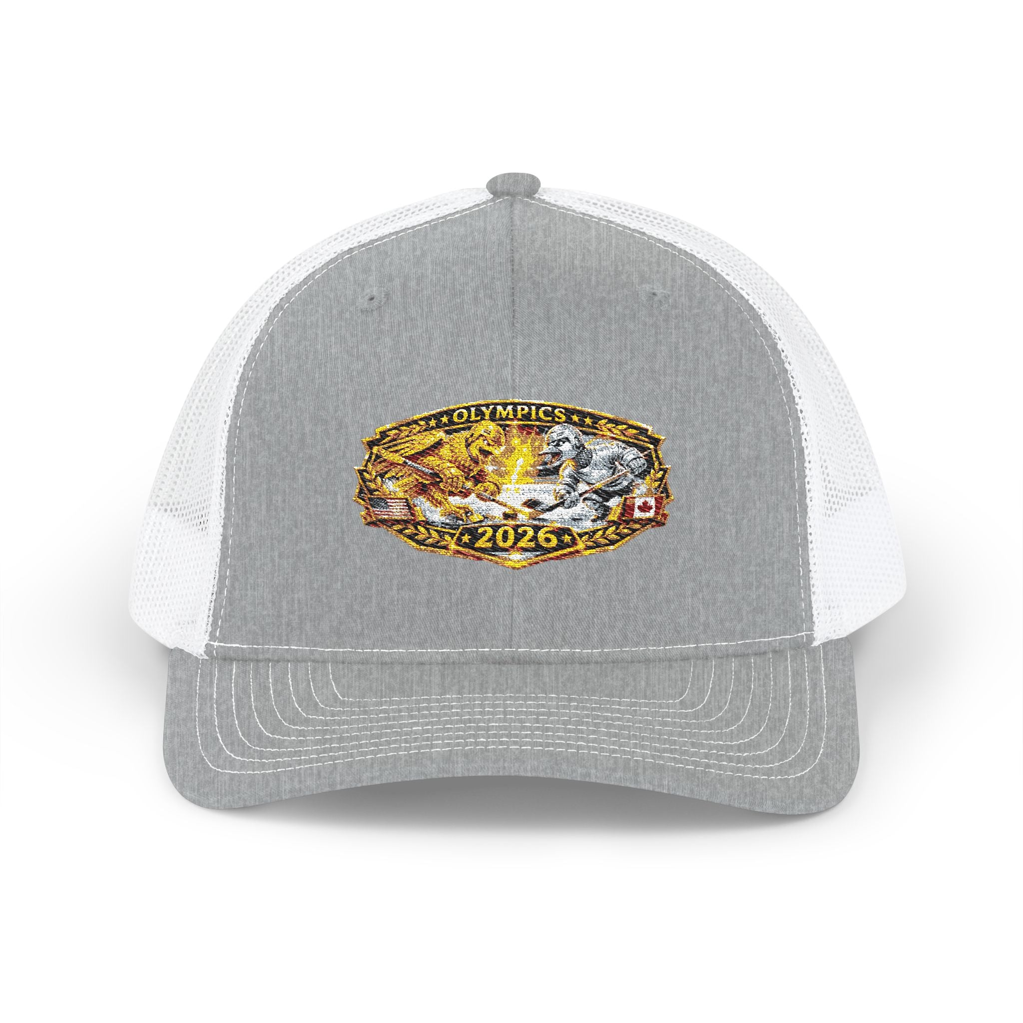 Embroidered Championship Ring Snapback Trucker Hat – 2026 Gold Bling Design