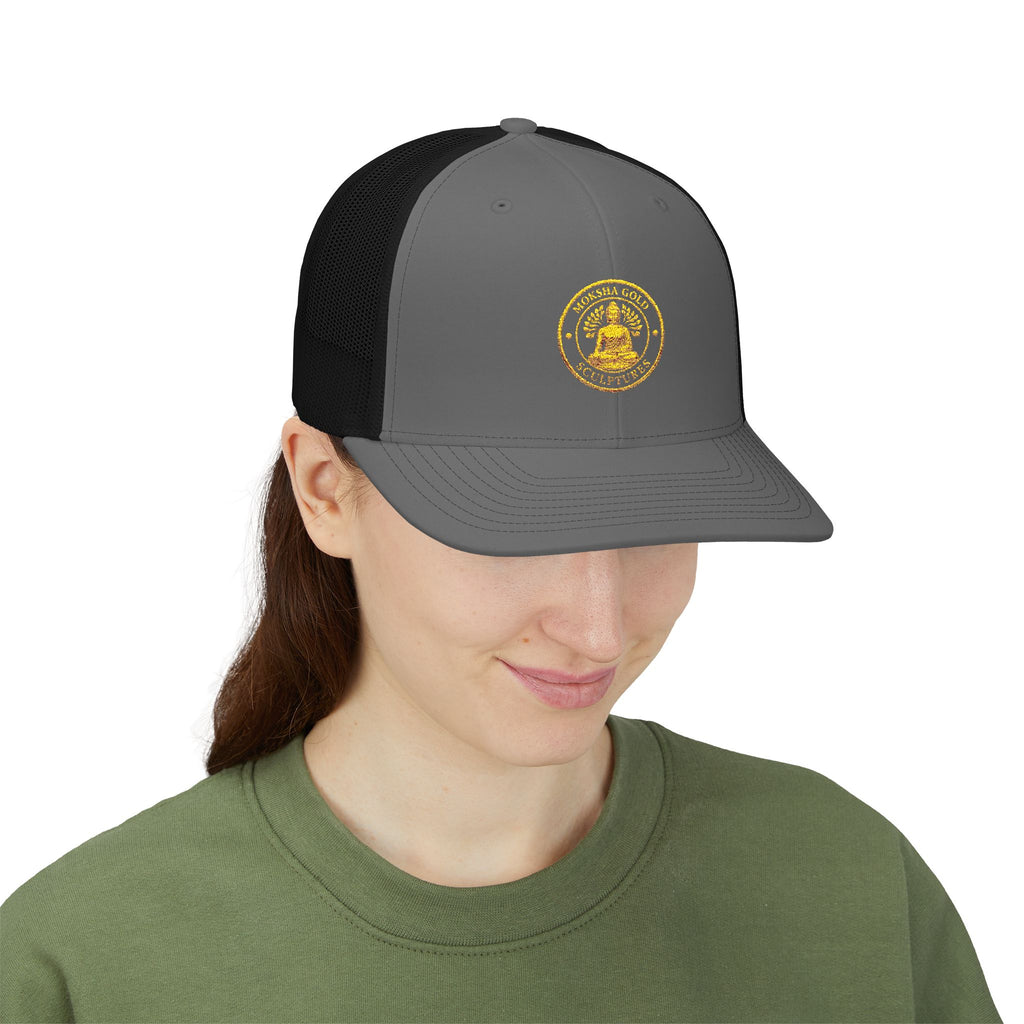 Embroidered Trucker Cap — Gold Seal Logo Snapback