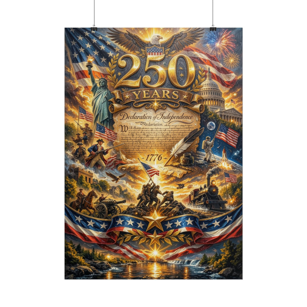 Patriotic 250 Years Declaration of Independence Poster
