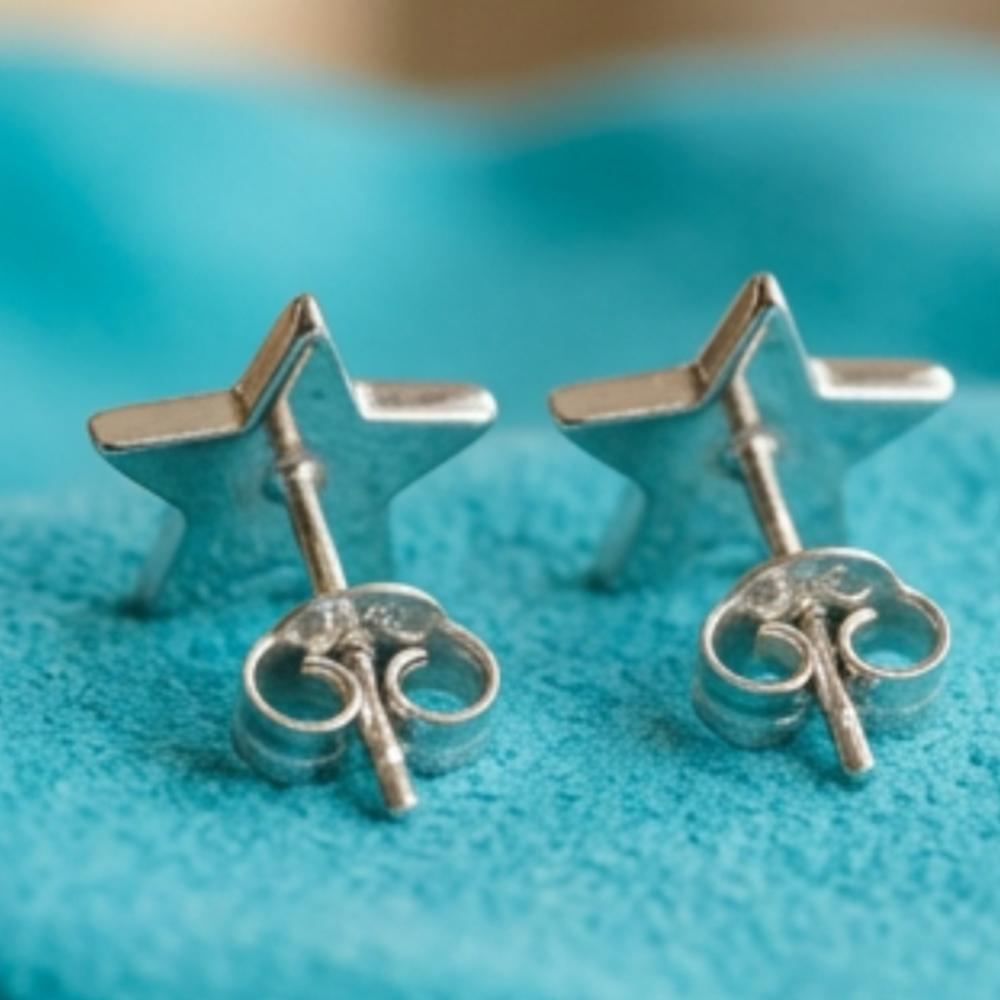 Star Stud Earrings Yellow Gold Rose Gold White Gold Minimalist Unisex Jewelry 12mm