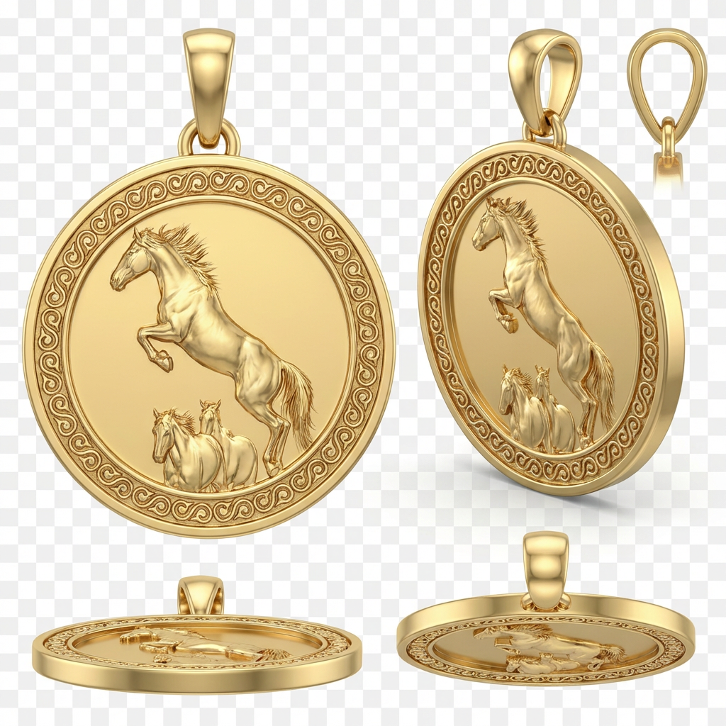Bucking Mustang Horse Pendant Necklace in Gold or Sterling Silver – Wild Western Jewelry Symbolizing Freedom & Power