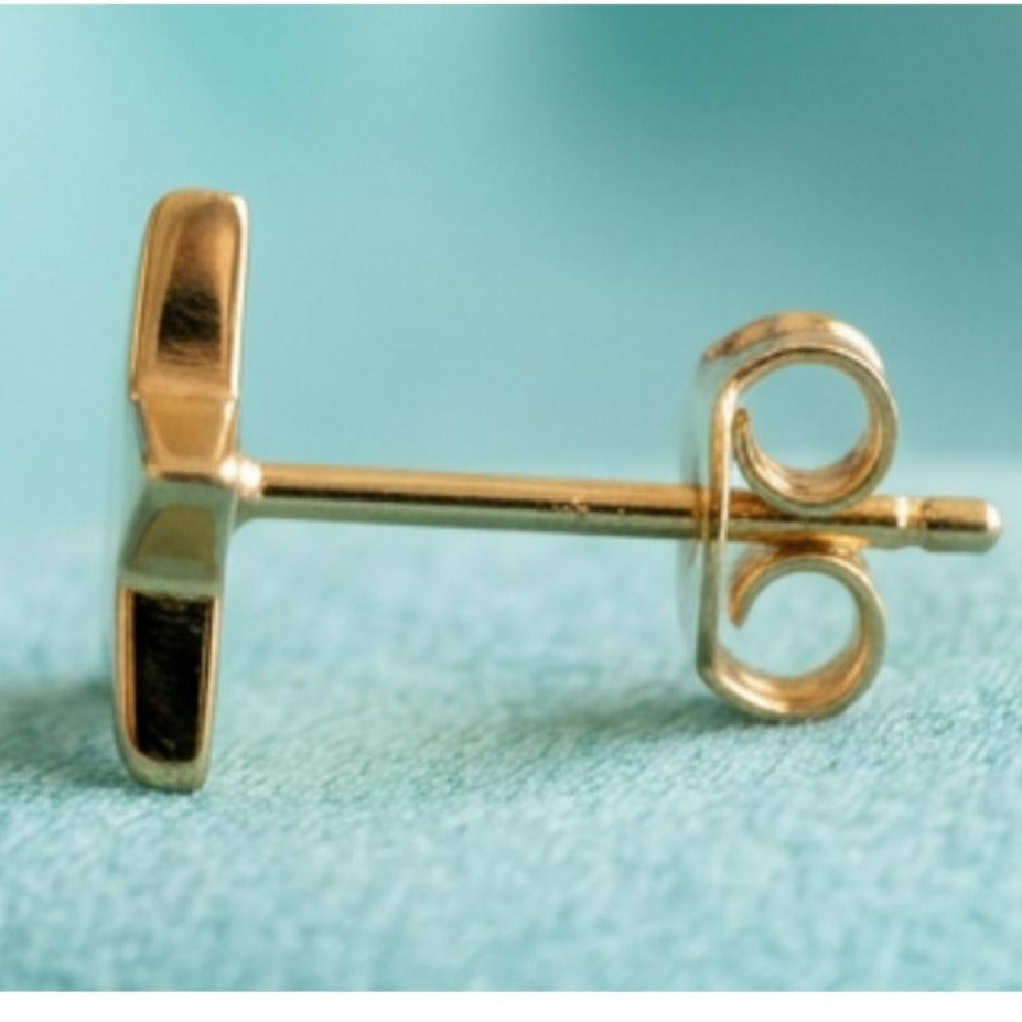 Star Stud Earrings Yellow Gold Rose Gold White Gold Minimalist Unisex Jewelry 12mm