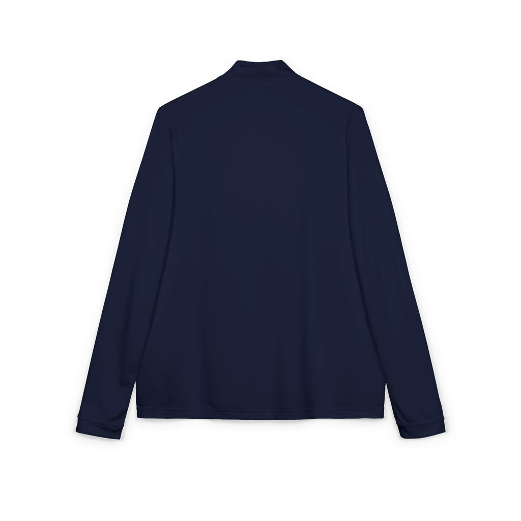 Embroidered adidas Quarter-Zip Pullover — White Performance Jacket with Crest