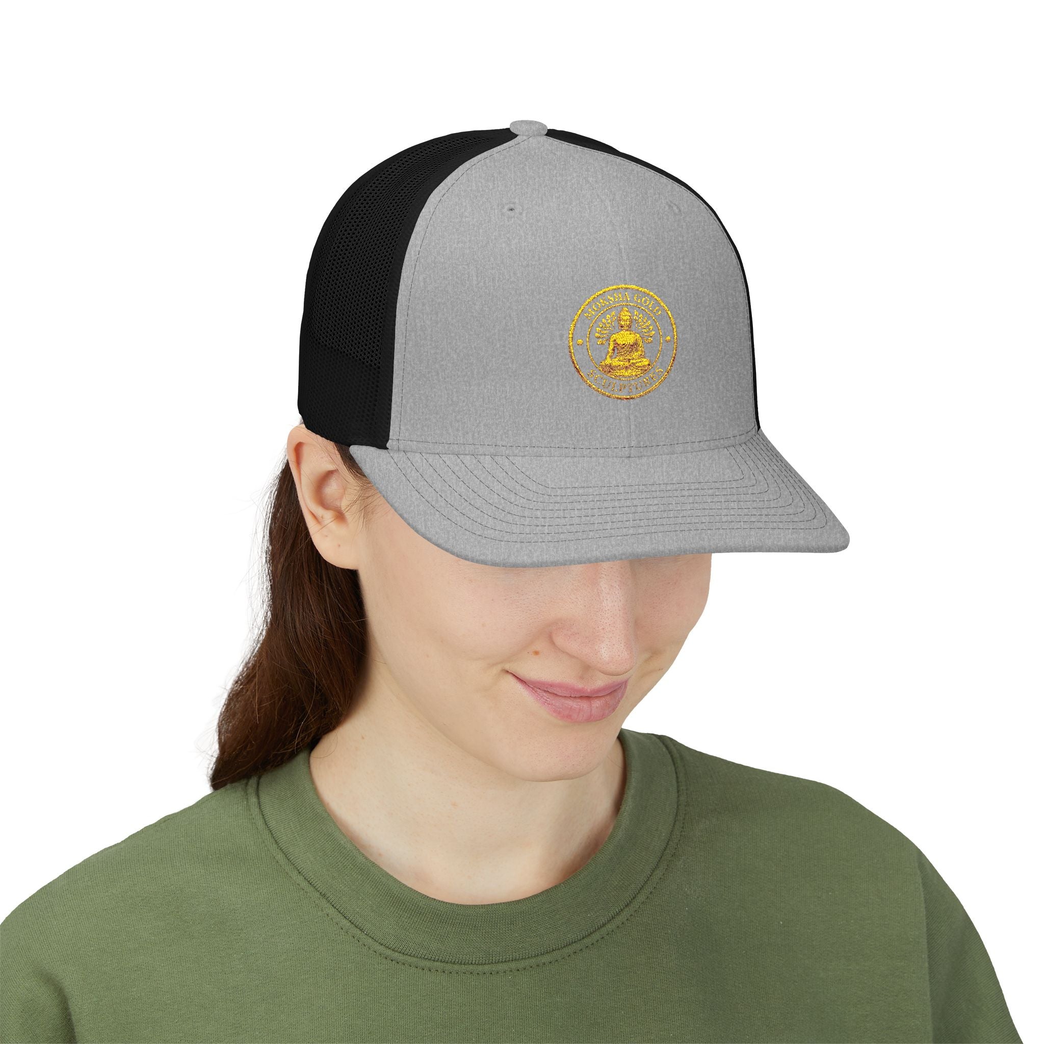 Embroidered Trucker Cap — Gold Seal Logo Snapback