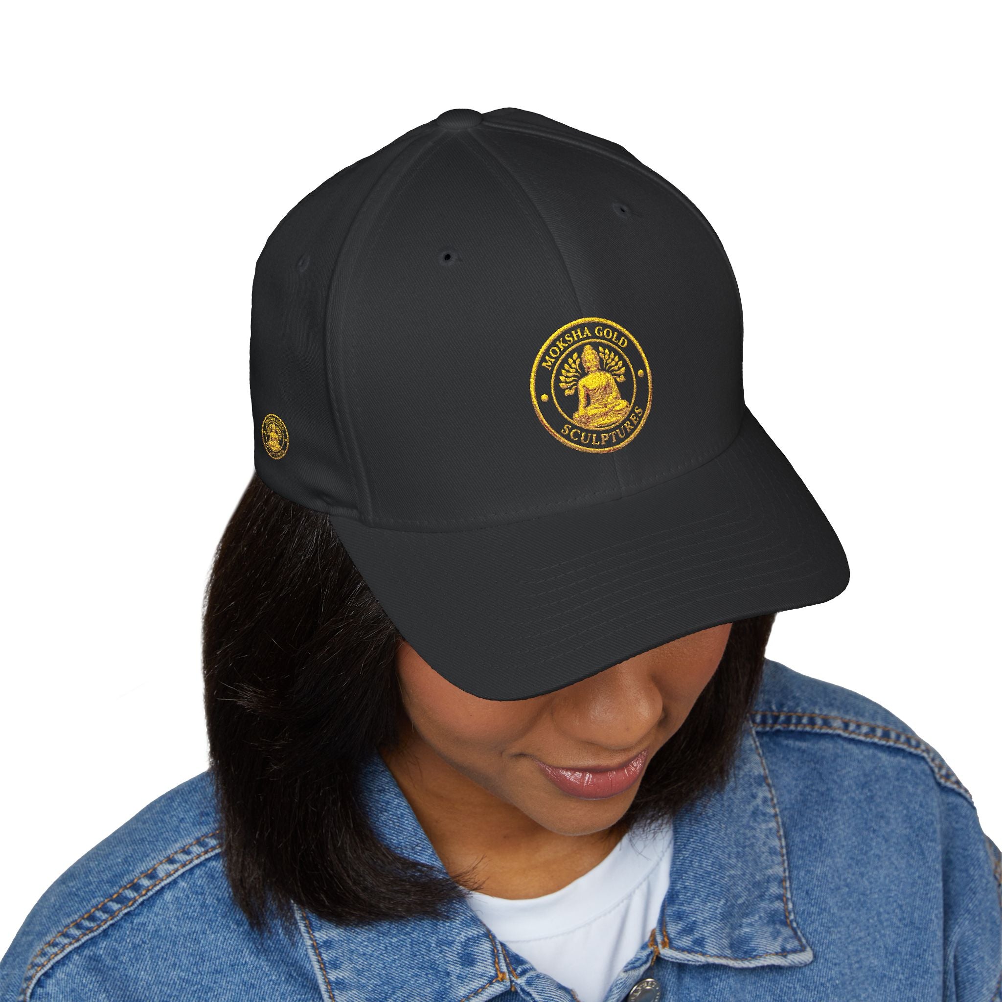 Embroidered Gold Buddha Seal Cap