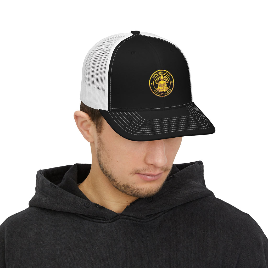 Embroidered Trucker Cap — Gold Seal Logo Snapback