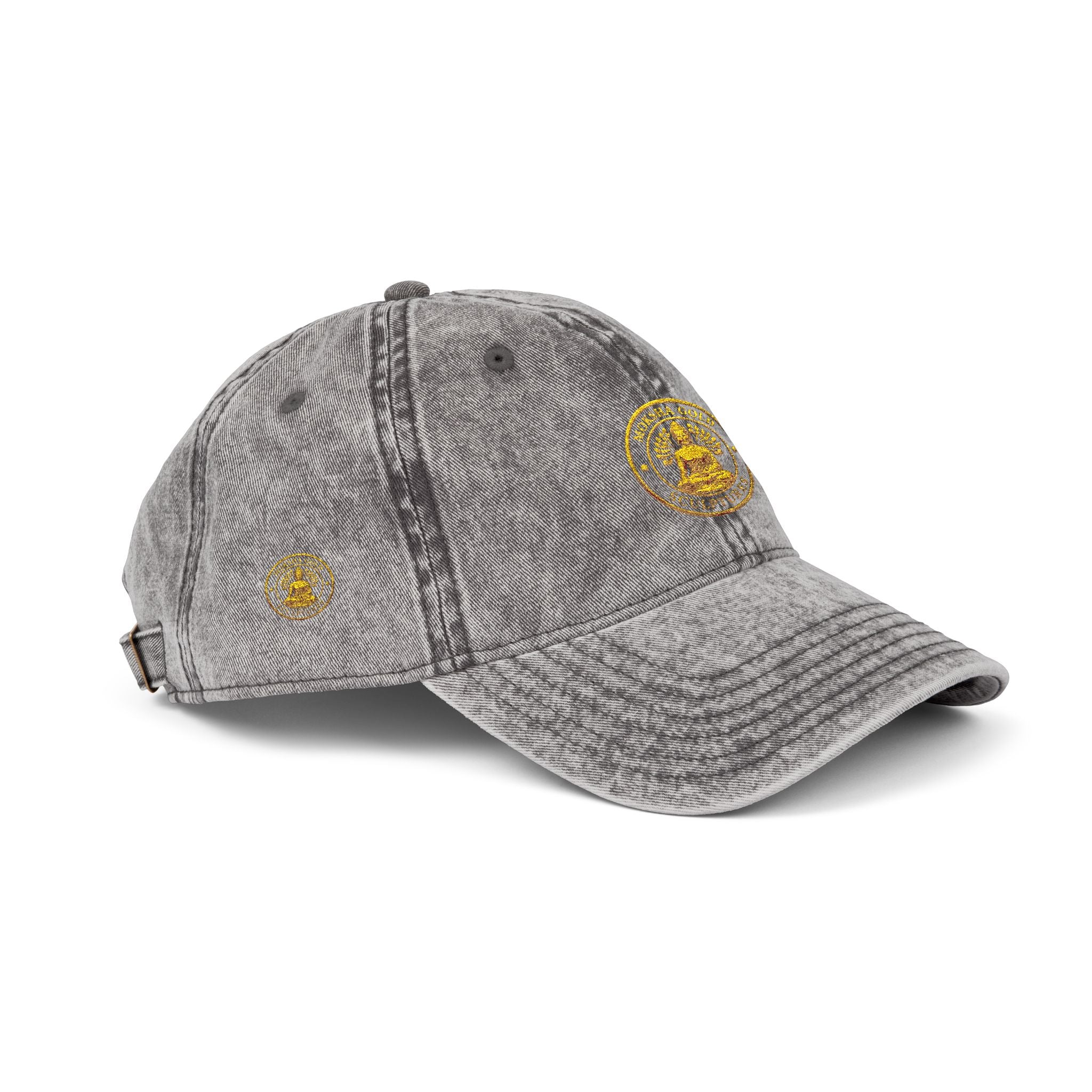 Vintage Embroidered Cap – Gold Seal Logo Hat