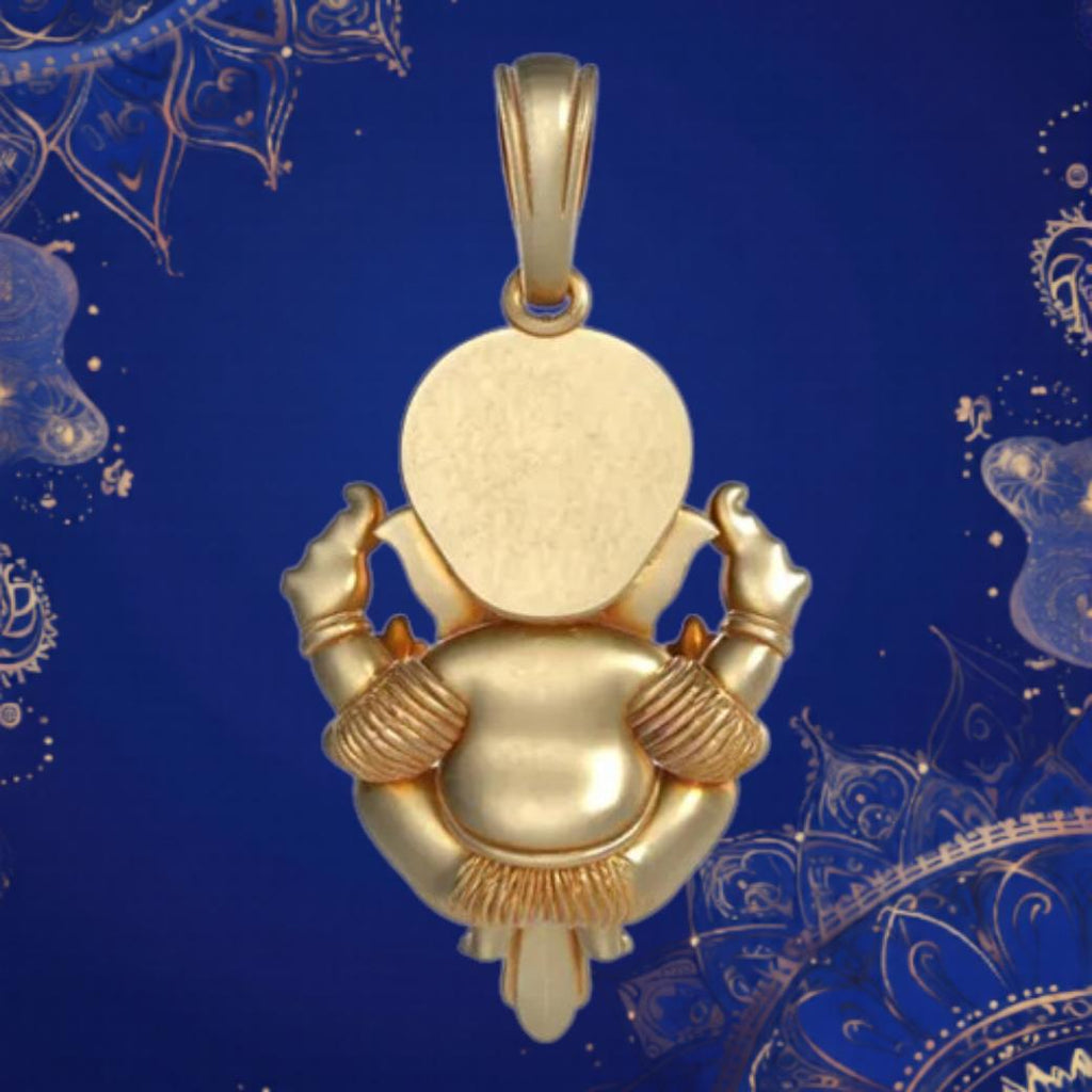 Lord Ganesh Pendant with Intricate Carvings – Modak & Blessing Gesture, Handcrafted Finis