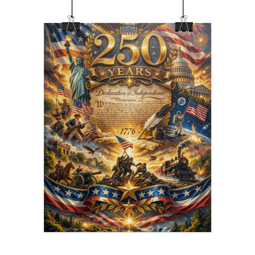 Patriotic 250 Years Declaration of Independence Poster