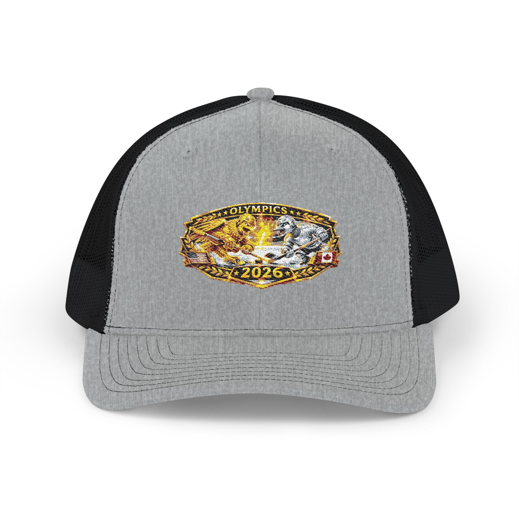 Embroidered Championship Ring Snapback Trucker Hat – 2026 Gold Bling Design