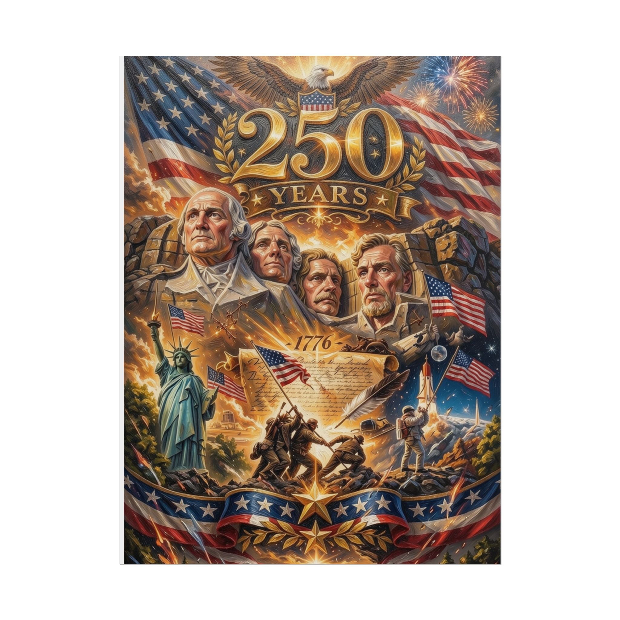 Patriotic 250 Years Declaration of Independence Poster