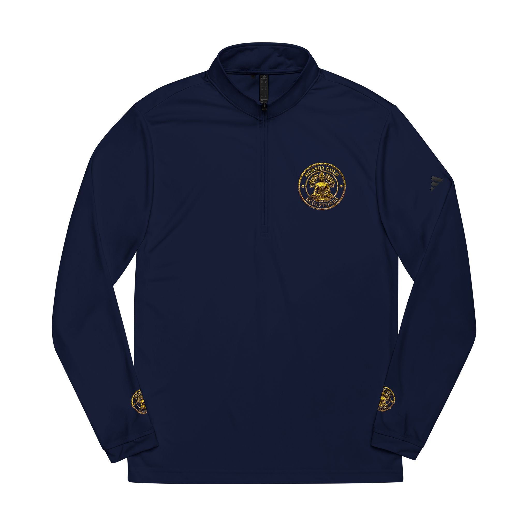 Embroidered adidas Quarter-Zip Pullover — White Performance Jacket with Crest