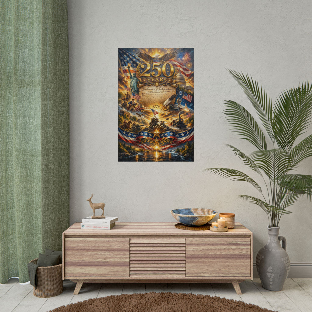 Patriotic 250 Years Declaration of Independence Poster
