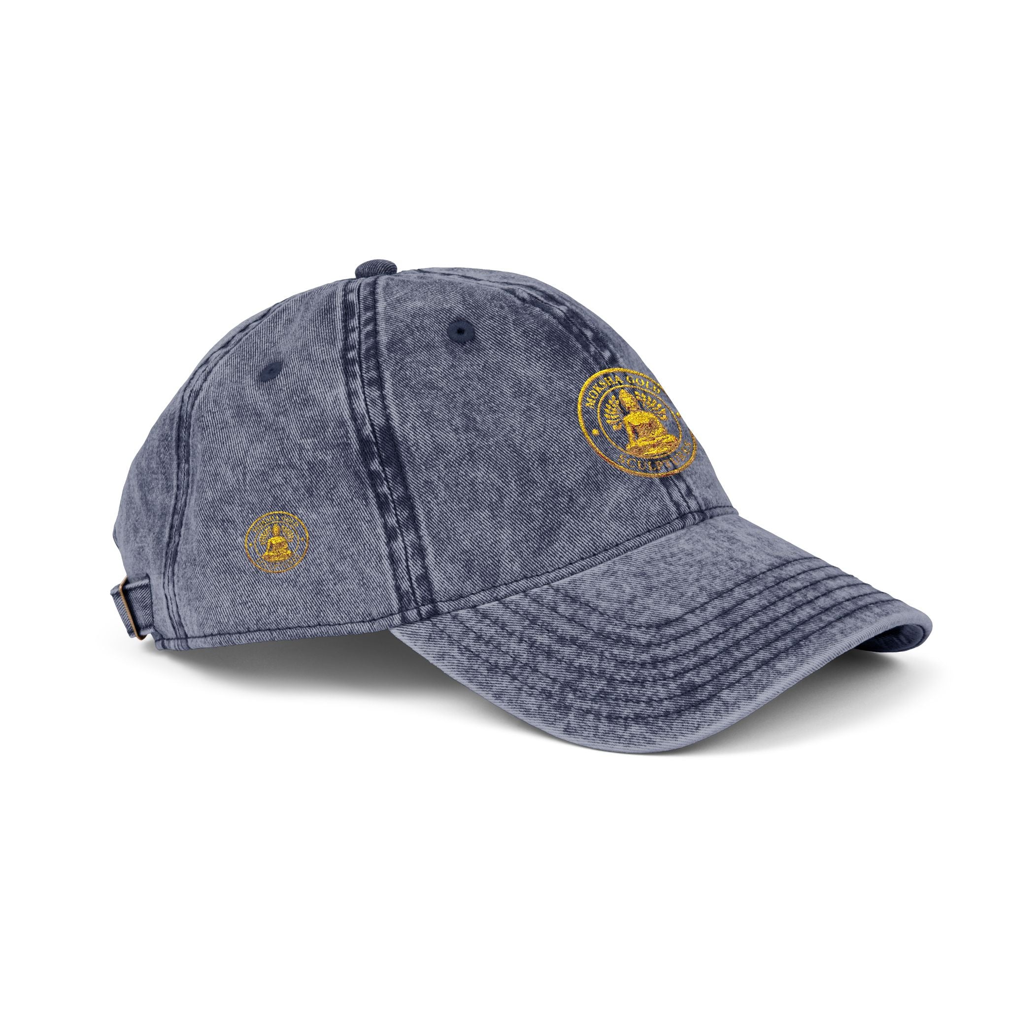 Vintage Embroidered Cap – Gold Seal Logo Hat