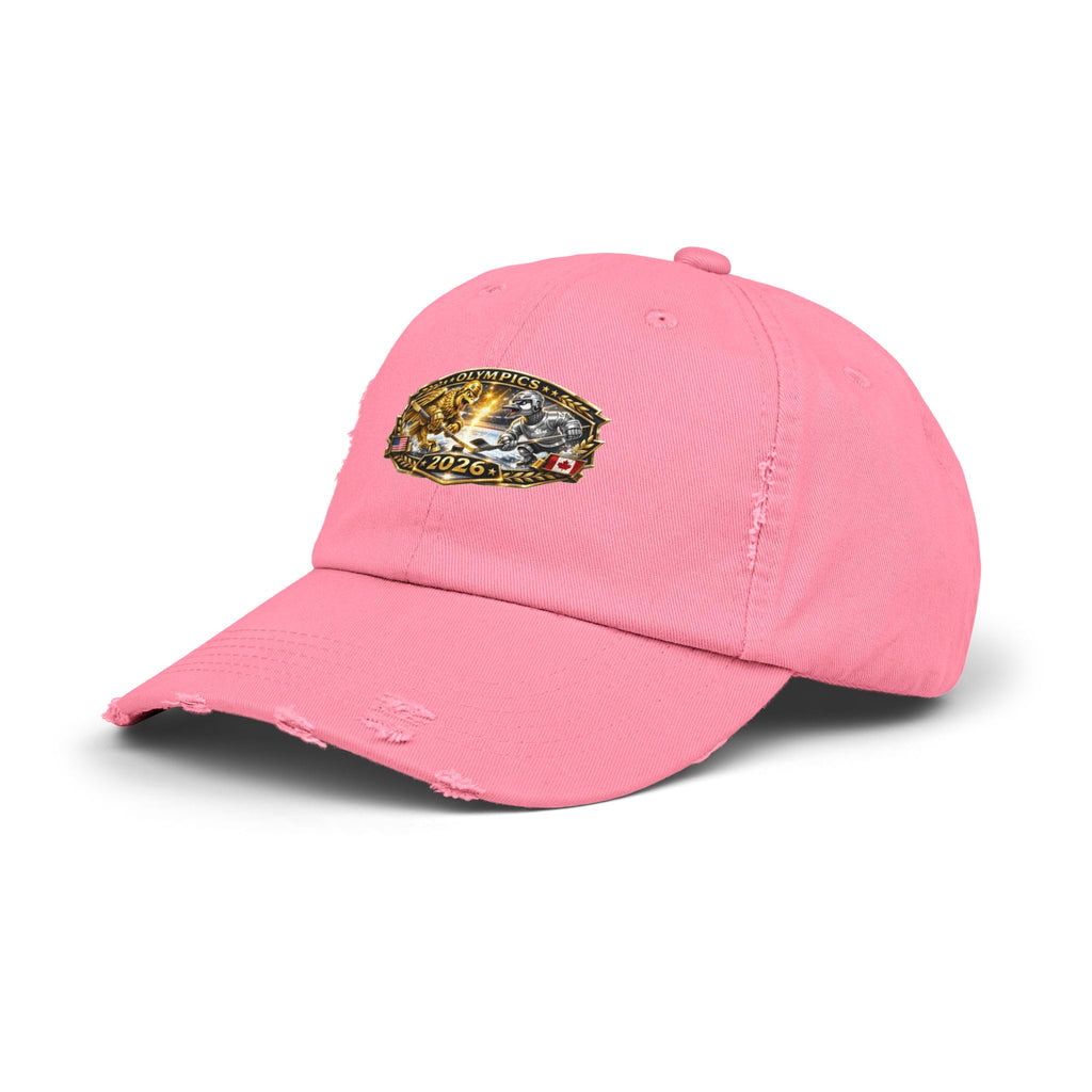 Distressed Baseball Cap — 2026 Olympic Crest Vintage Patch