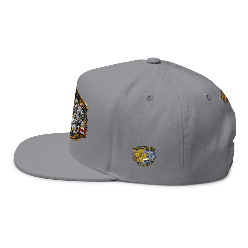 Embroidered 2020 Olympics Flat Bill Cap — Gold Laurel Athlete Patch