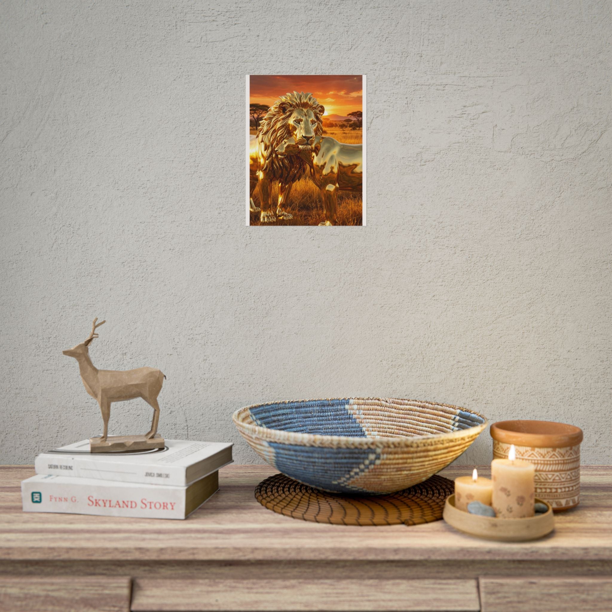 Gold Lion Sunset Poster