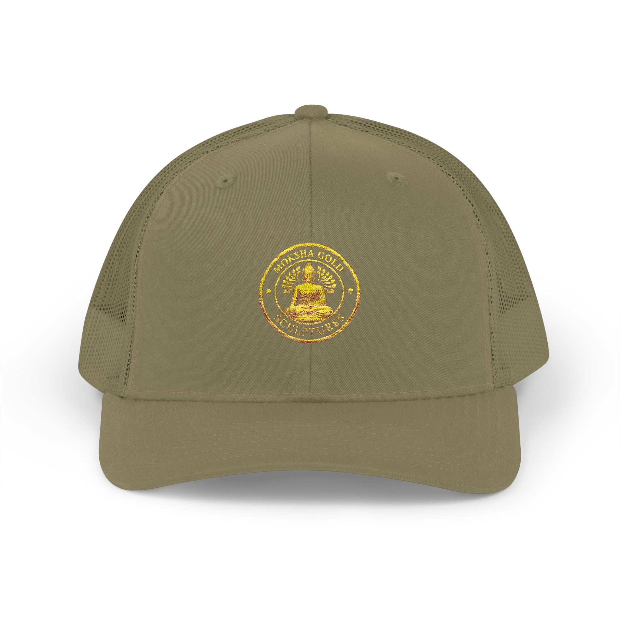 Embroidered Trucker Cap — Classic Gold Crest Snapback