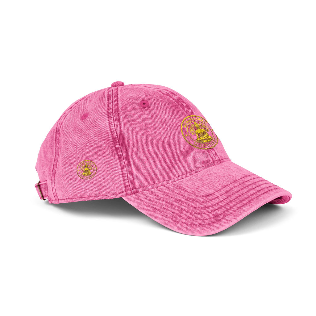 Vintage Embroidered Cap – Gold Seal Logo Hat