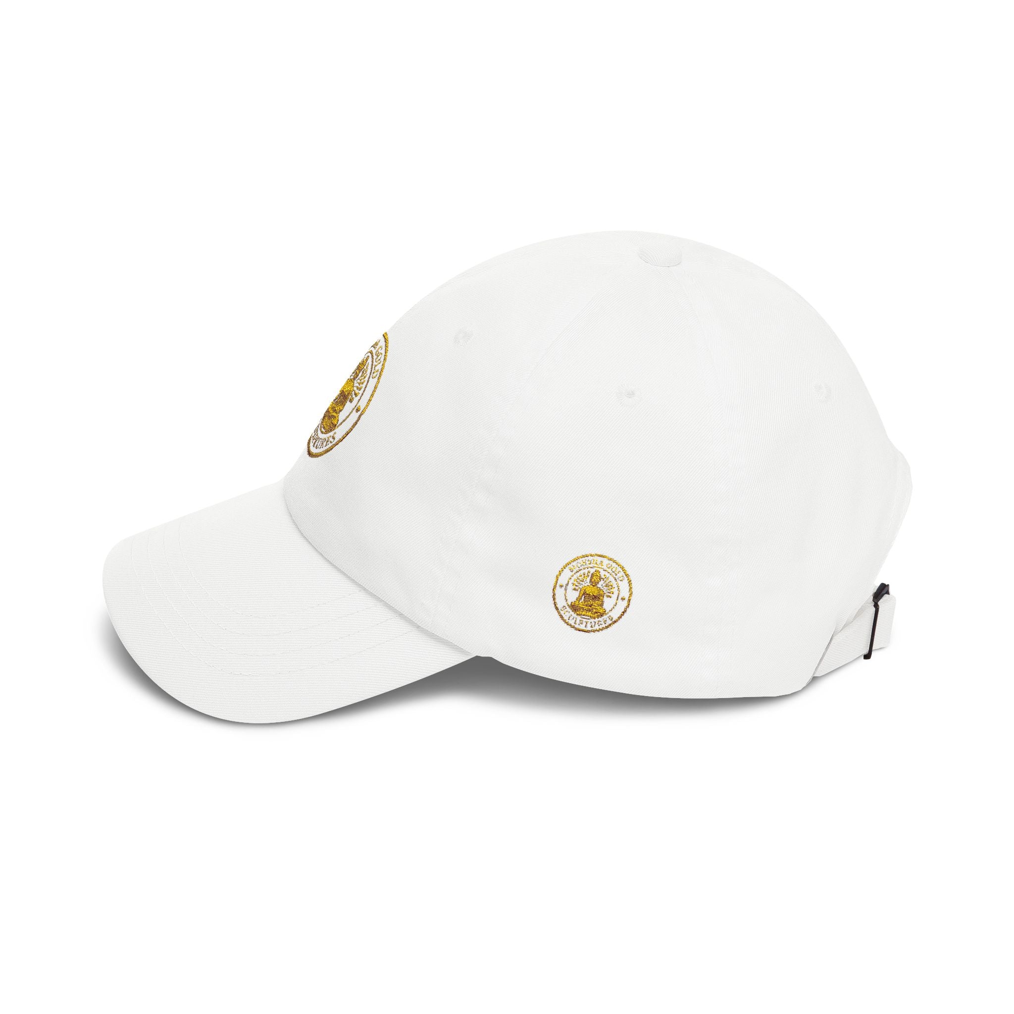 Dad Cap — Gold Buddha Emblem Embroidered Hat