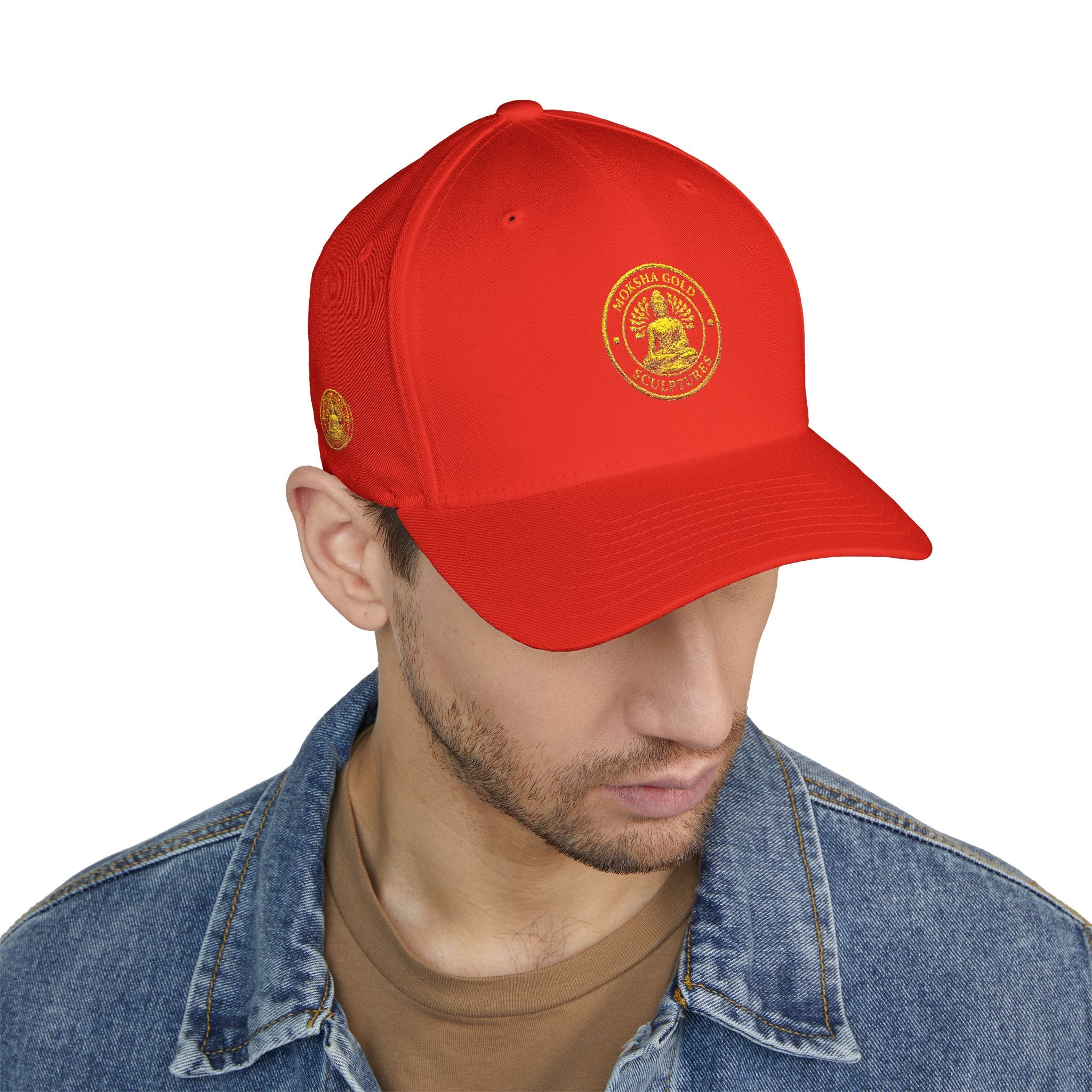 Embroidered Gold Buddha Seal Cap