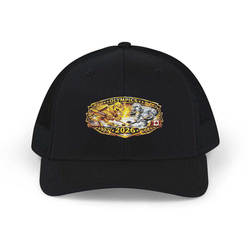 Embroidered Championship Ring Snapback Trucker Hat – 2026 Gold Bling Design