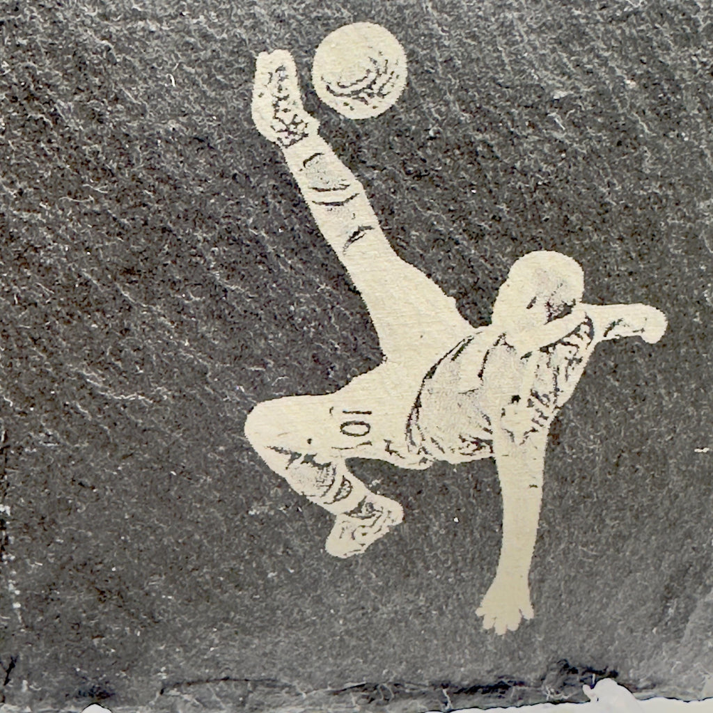 Football Player of the Month Slate Coaster | Personalised Football Award | Custom Sports Gift | Engraved Slate Coaster