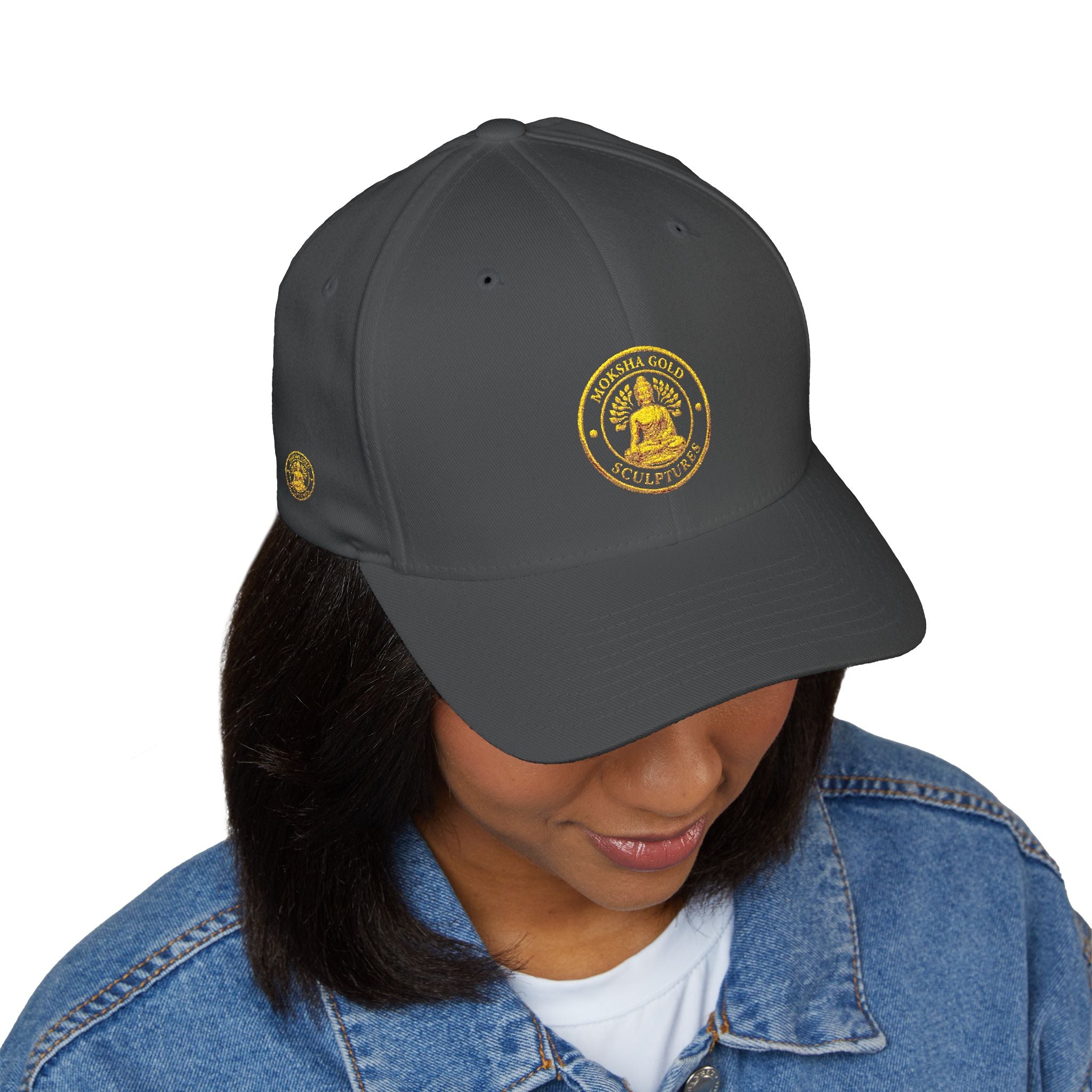 Embroidered Gold Buddha Seal Cap
