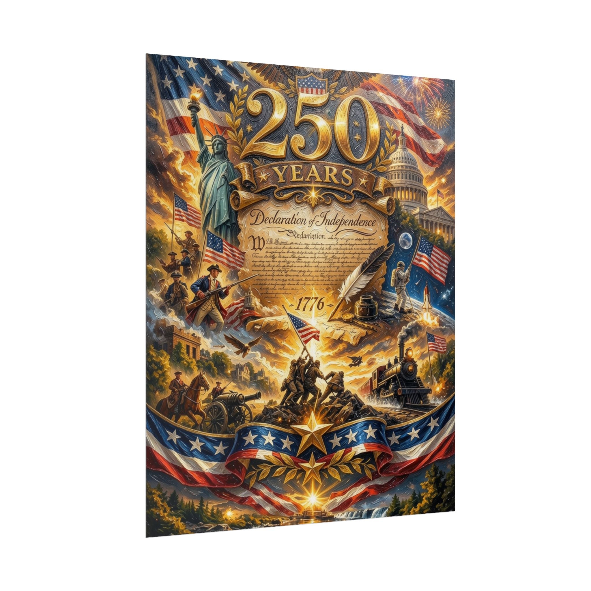 Patriotic 250 Years Declaration of Independence Poster